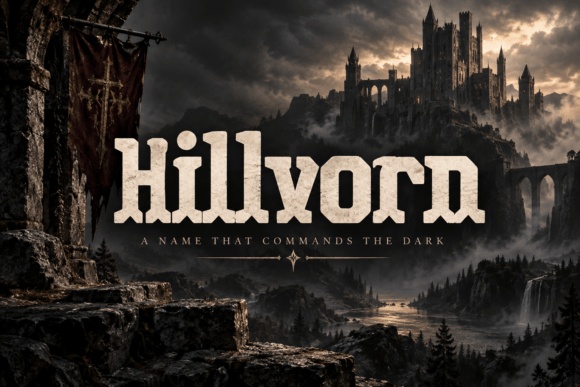 Hillvorn — lettering specimen