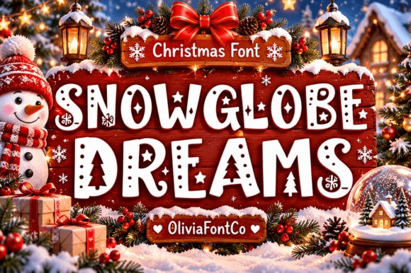 Snowglobe Dreams font preview by OliviaFontCo