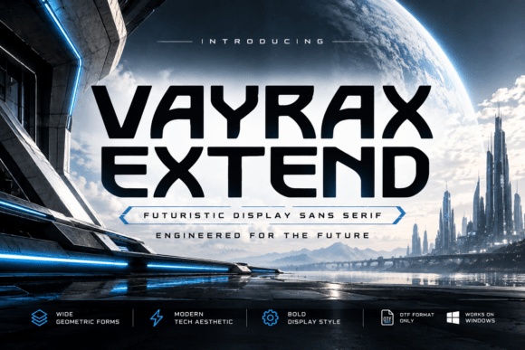 Vayrax Extend font preview