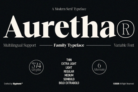 Auretha font preview