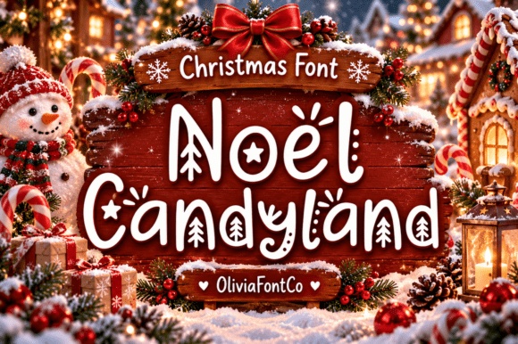 Noel Candyland font preview by OliviaFontCo
