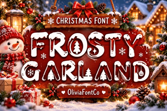 Frosty Garland font preview by OliviaFontCo