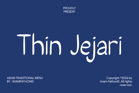 Thin Jejari font preview by setiawanarief111