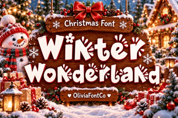 Winter Wonderland font preview by OliviaFontCo