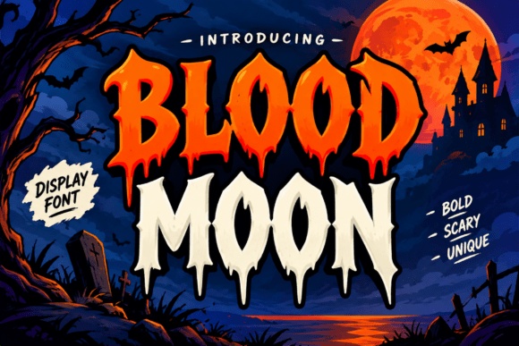 Blood Moon font preview by Raffa Creative