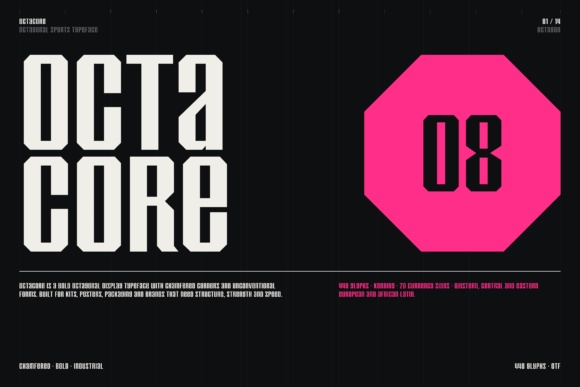 Octacore font preview