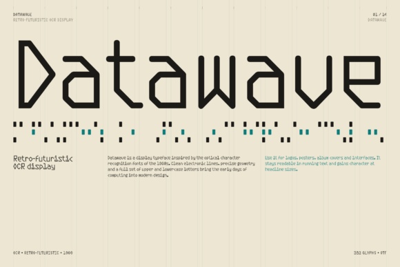 Datawave font preview