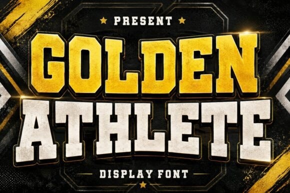 Golden Athlete font preview by Infinity art Studio