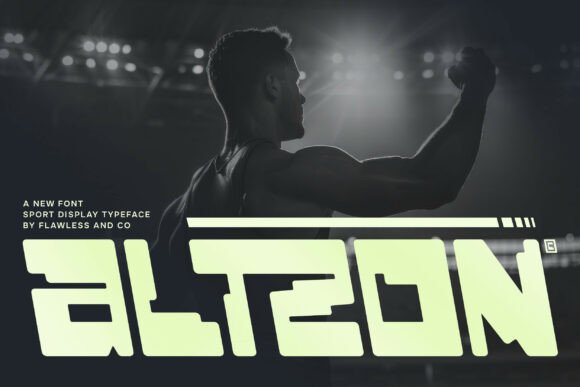 varsity fonts example: Altzon font specimen