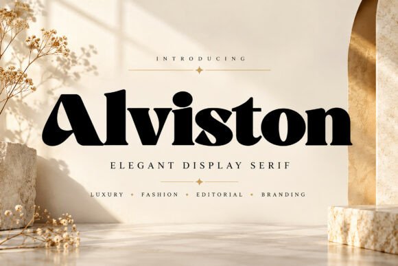 editorial serif fonts example: Alviston font specimen