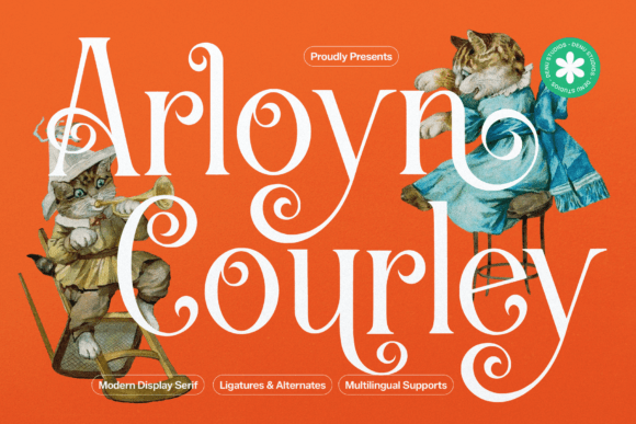 editorial serif fonts example: Arloyn Courley font specimen