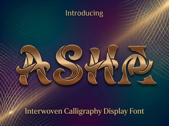 wedding sign fonts example: Asha font specimen