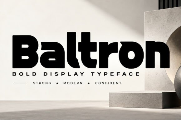 bold display fonts example: Baltron font specimen