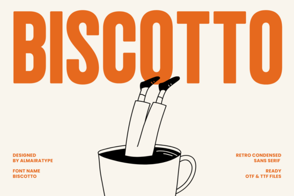 sans serif logo fonts example: Biscotto font specimen
