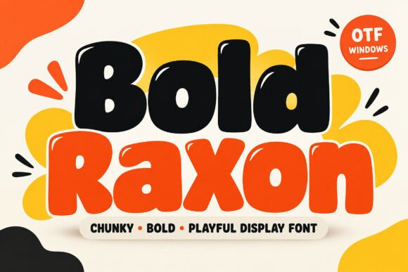 bold display fonts example: Bold Raxon font specimen