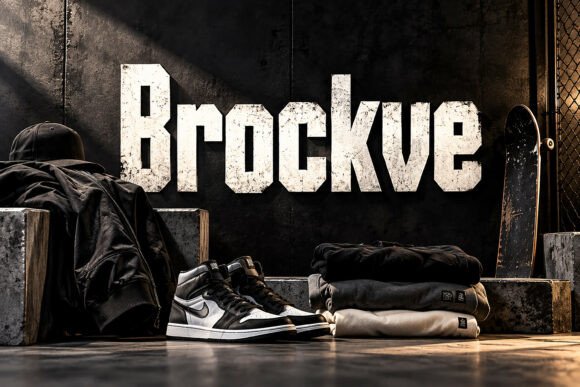 varsity fonts example: Brockve font specimen