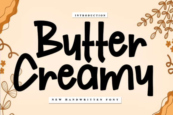 wedding sign fonts example: Butter Creamy font specimen