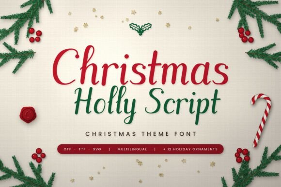 bold christmas fonts example: Christmas Holly font specimen