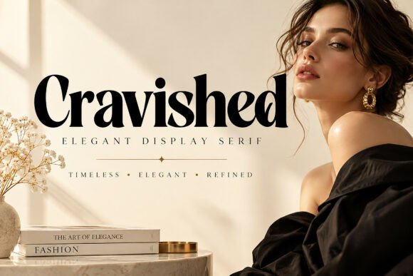 editorial serif fonts example: Cravished font specimen