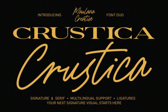 cozy autumn fonts example: Crustica font specimen