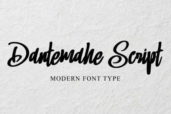 signature fonts for creator logos example: Dantemahe font specimen