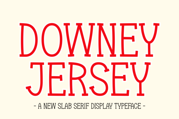 varsity fonts example: Downey Jersey font specimen