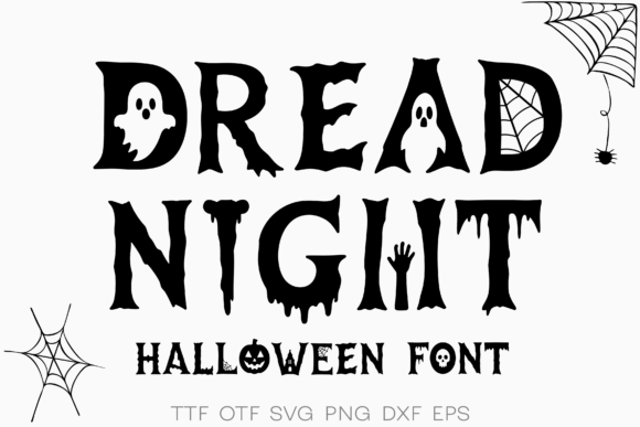 halloween party fonts example: Dread Night font specimen