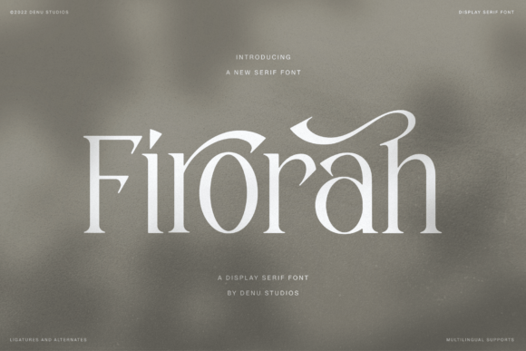 editorial serif fonts example: Firorah font specimen