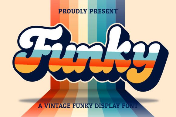 retro groovy fonts example: Funky font specimen