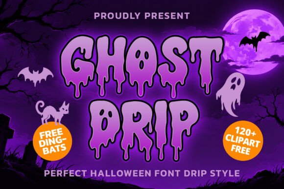 halloween party fonts example: Ghost Drip font specimen