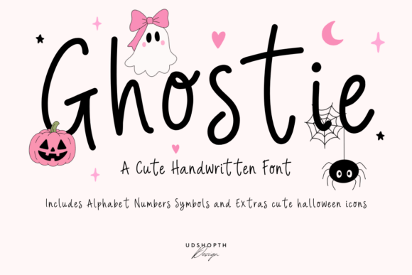 halloween party fonts example: Ghostie font specimen
