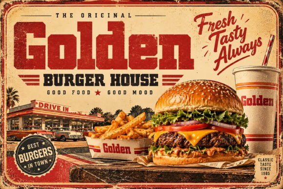 varsity fonts example: Golden font specimen