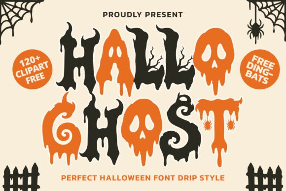 halloween party fonts example: Hallo Ghost font specimen