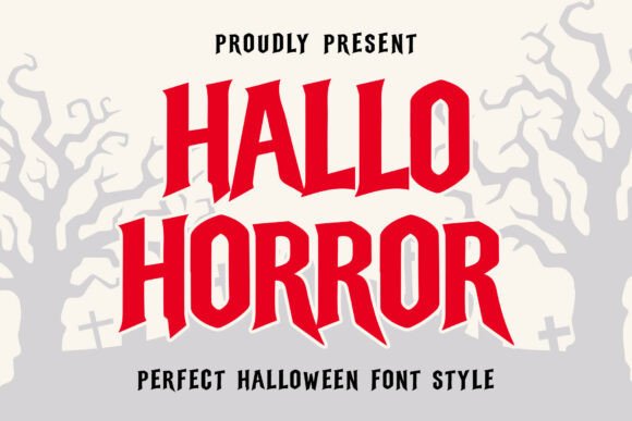 halloween party fonts example: Hallo Horror font specimen