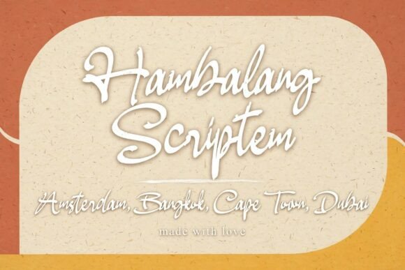 signature fonts for creator logos example: Hambalang Scriptem font specimen
