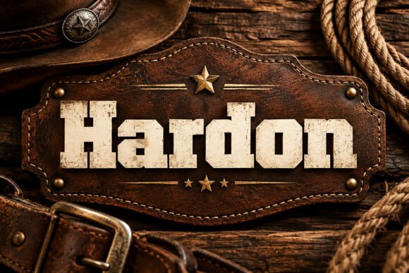 retro groovy fonts example: Hardon font specimen