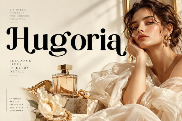 editorial serif fonts example: Hugoria font specimen