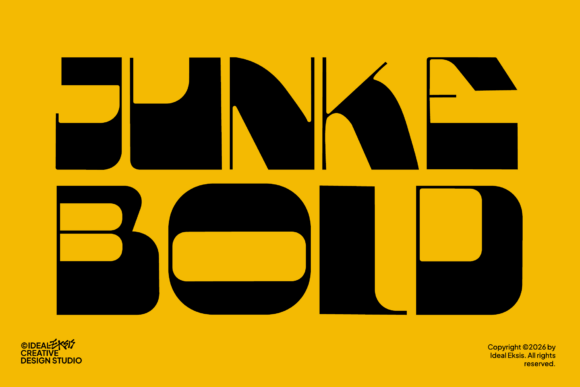 bold display fonts example: Junke Bold font specimen