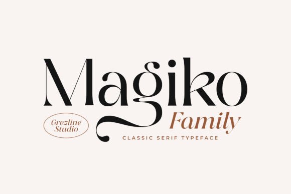 editorial serif fonts example: Magiko font specimen