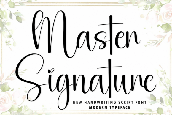 signature fonts for creator logos example: Master font specimen