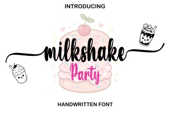 bubble fonts for birthdays example: Milkshake Party font specimen