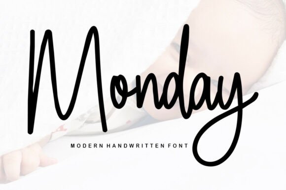 wedding sign fonts example: Monday font specimen