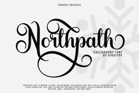 wedding sign fonts example: Northpath font specimen