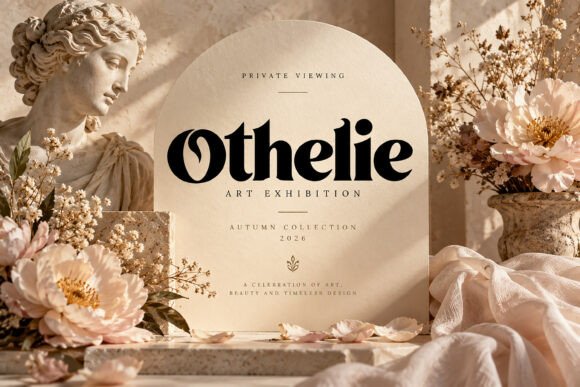 editorial serif fonts example: Othelie font specimen