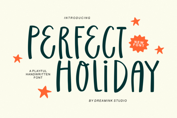 christmas script fonts example: Perfect Holiday font specimen