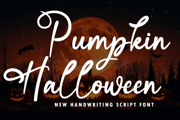 halloween party fonts example: Pumpkin Halloween font specimen