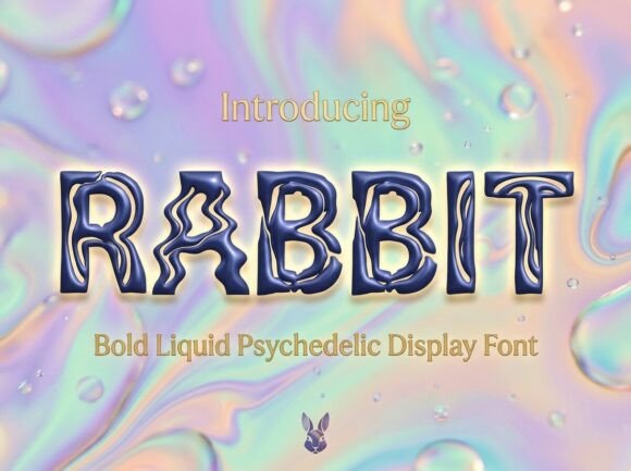 varsity fonts example: Rabbit font specimen