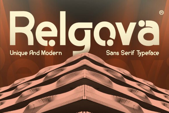 sans serif logo fonts example: Relgova font specimen