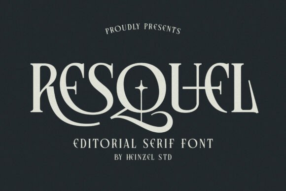 editorial serif fonts example: Resquel font specimen