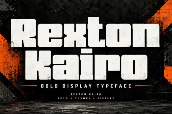 bold display fonts example: Rexton Kairo font specimen